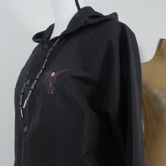 RIPNDIP Black Snap Button Hoodie Colorful Cat Flame Graphics Size Small Jacket - Picture 13 of 14